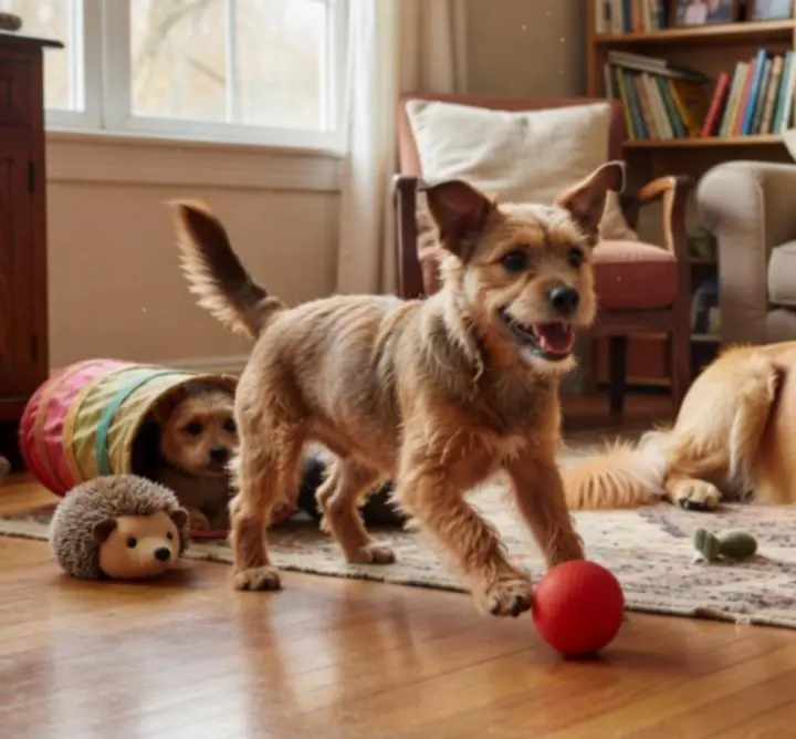 Zadowolone psy i koty bawiące się zabawkami zakupionymi w Paw Accessories
