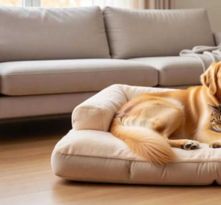 Pies i kot odpoczywające na wygodnym legowisku Paw Accessories